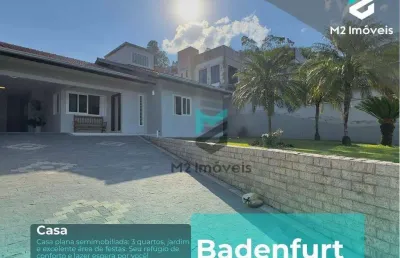 Casa plana com 3 dormitórios à venda, 160m² por r$ 740.000,00 - badenfurt  - blumenau/sc