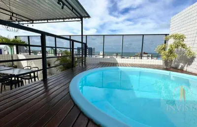 Cobertura com 4 dormitórios à venda, 230 m² por r$ 1.895.000,00 - manaíra - joão pessoa/pb
