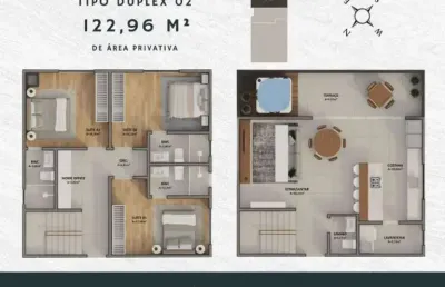 Apartamento duplex com 3 dormitórios à venda, 122 m² por r$ 1.340.656,20 - fazenda - itajaí/sc