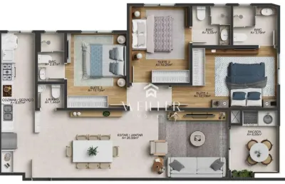 Apartamento com 3 dormitórios à venda, 104 m² por r$ 1.428.960,00 - fazenda - itajaí/sc