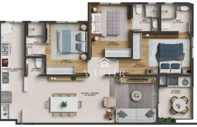 Apartamento com 3 dormitórios à venda, 104 m² por r$ 1.255.364,00 - fazenda - itajaí/sc
