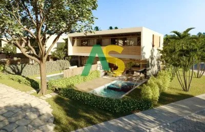 Casa de luxo em condomínio a venda na beira mar da praia dos carneiros, 03 suítes, 03 vagas, lazer completo