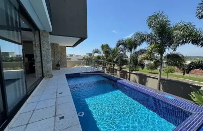 Sobrado de alto padrão à venda no condomínio residencial villa d'aquila com 377,44 m² | 5 suítes e 6 vagas de garagem, sendo 3 cobertas.