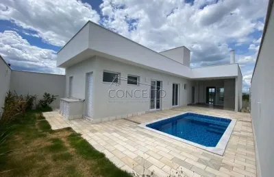 Casa semi térrea à venda no condomínio soleil piracicaba com 178m² | 3 dormitórios sendo 1 suíte e 4 vagas de garagem.