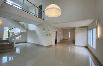 Sobrado de alto padrão à venda no condomínio terras de piracicaba com 480,99 m² | 4 suítes com closet e 6 vagas de garagem