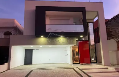 Sobrado de alto padrão para venda ou locação no residencial ipê em sâo pedro-sp com 387,37 m² | 3 suítes com closet e 4 vagas de garagem.