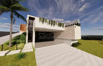 Casa semi térrea em construção no condomínio belmonte piracicaba com 185 m² | 3 suítes, sendo 1 com closet e 4 vagas de garagem.