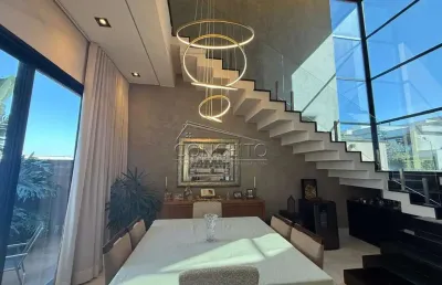 Sobrado de alto padrão à venda no condomínio residencial villa d'aquila com 214 m² | 3 suítes, escritório e 4 vagas de garagem.
