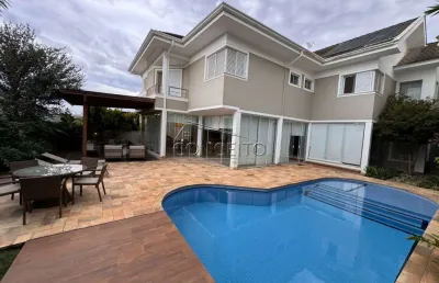 Sobrado de alto padrão à venda no condomínio terras de piracicaba com área construída de 494,39 m² | 4 suítes e 4 vagas de garagem