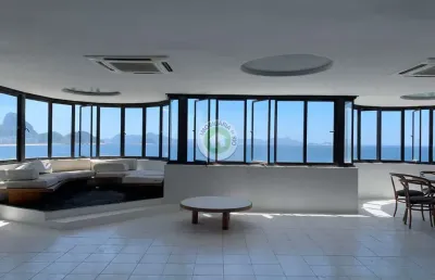 Espetacular cobertura na av. atlântica posto 6 - vista deslumbrante para a praia de copacabana