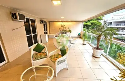 Apartamento para locação no recreio dos bandeirantes, rio de janeiro-rj  3 quartos, 1 suíte, 1 sala, 3 vagas de garagem  alugue mobiliado