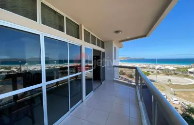 Apartamento linear 3 quartos, mobiliado, praia do forte, cabo frio rj