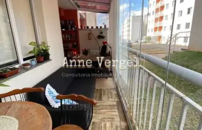 Apartamento 2 quartos com varanda à venda em cotia com 1 vaga de carro 59m2 atrás do colégio adventista com móveis planejados