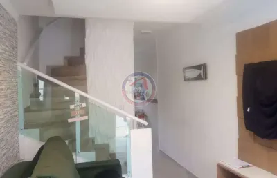 Sobrado de condomínio com 2 quartos, solemar, praia grande - r$ 335 mil, cod: 7423-6