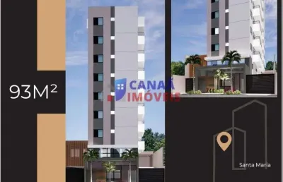 Super apartamento 3 quartos com suíte, 93m² e duas vagas de garagem bairro santa maria