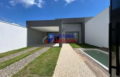 Casa nova 3 quartos 1 suíte c/ closet + piscina aquecida novo mundo