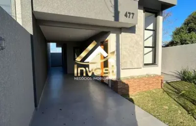 Belíssima casa 3 quartos sendo 1 suíte com amplo espaço e churrasqueira.