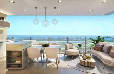 Apartamento 4 suítes  vista campo golfe, lagoa e  frontal mar