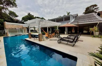 Casa clube em condomínio  na granja viana com 6 dormitórios à venda, 664 m² por r$ 6.000.000,000  (porteira fechada) granja viana