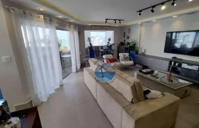 Belíssima cobertura – ponta da praia, 289m² - 2 suítes, 2 vagas de garagem – elevador privativo – piscina – solarium