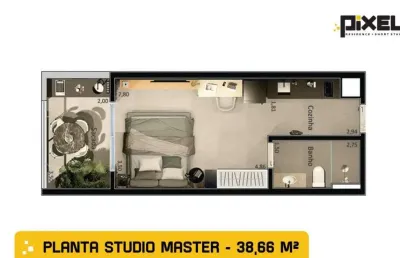 Studio com 1 dormitório à venda, 38 m² por r$ 297.000,00 - vila monte alegre - ribeirão preto/sp