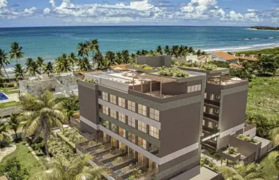 Apartamento em carneiros com 1 quarto com piscina privativa