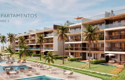Apartamento 4 quartos térreo beira mar na praia do cupe