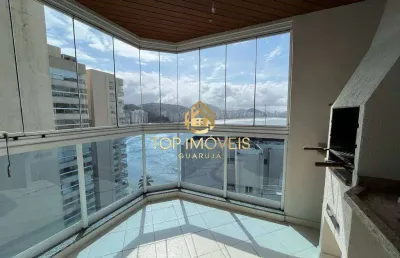 Apartamento com vista para o mar e varanda gourmet no guarujá