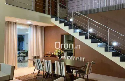 Sobrado mobiliado com 5 dormitórios à venda, 480 m² por r$ 4.500.000 - alphaville flamboyant araguaia - goiânia/go