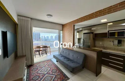 Flat mobiliado com 1 dormitório à venda, 45 m² por r$ 420.000 - setor marista - goiânia go