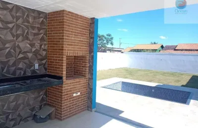 Ocean vende: jardim atlântico, casa, 3 quartos sendo 1 suíte com closet, piscina, área de gourmet.