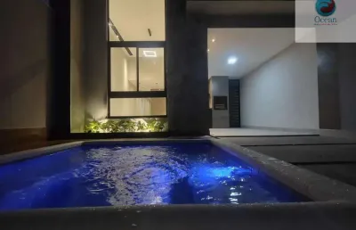 Ocean vende: : itaipuaçu, casa 2 (1 suíte com 20m²), spa para 8 pessoas  com amplo  jardim, garagem