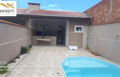 Sobrado 4 quartos com piscina à 900 da praia no balneário shangri-lá r$595 mil