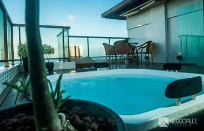 Cobertura com 4 dormitórios à venda, 274 m² por r$ 2.190.000,00 - poço - cabedelo/pb