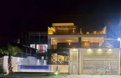 Casa alto padrão 7 quartos beira mar em guaratuba, balneário brejatuba