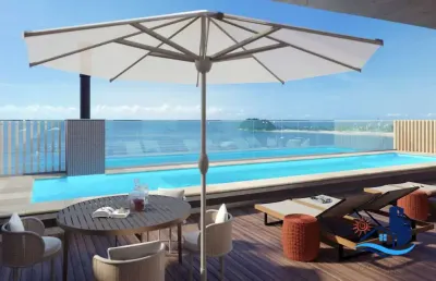 Cobertura 345,19 m² 5 suites 4 vagas e spa  frente mar em guaratuba-pr