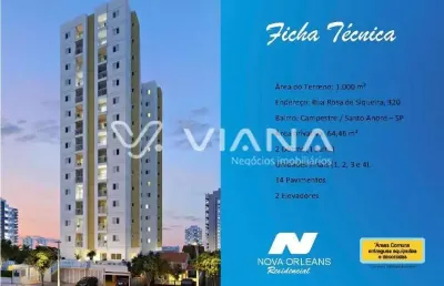 Apartamento com 2 quartos no bairro campestre em santo andré.