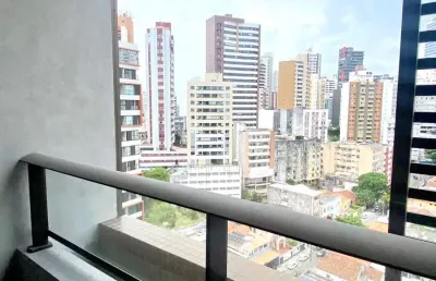 Apartamento tipo studio à venda,  25m, quarto e cozinha integrados, banheiro social, varanda