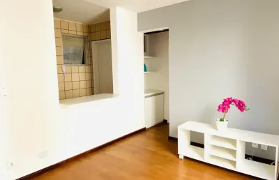 Apartamento 1/4, 46m2, banheiro social, vaga de garagem