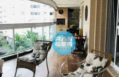 Apartamento com 3 dormitórios à venda, 204 m² por r$ 2.300.000,00 - boqueirão - santos/sp