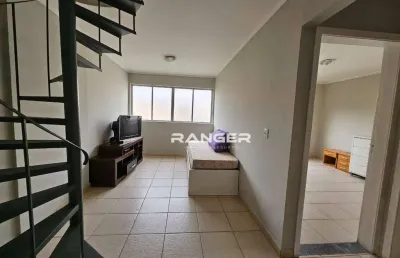 Apartamento duplex, 2 dormitórios, 1 vaga  r$ 3.316/mês - josé menino - santos/sp