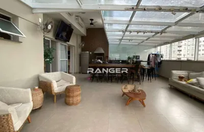 Apartamento garden mobiliado com 3 dormitórios à venda, 219 m² por r$ 1.400.000 - campo grande - santos/sp
