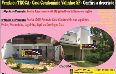 Casa condomínio à venda, condominio maison blanche, 4 dorms (2 suites) - r$ 1.430.000.00 aceita trocas, descrição anunci
