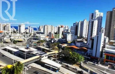 Vista mar,  77 m², com 2 varandas  e infraestrutura.