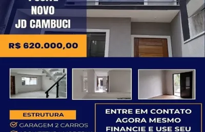 Sobrado novo | 3 dormitórios (1 suíte c/ closet e sacada) | amplo quintal | jardim cambuci – mogi das cruzes