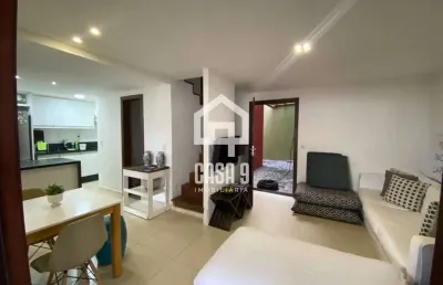Apartamento térreo duplex vista mar pé na areia com 3 quartos a venda em itacimirim bahia