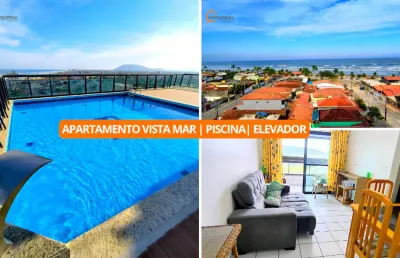 Apartamento 2 dormitórios | sacada vista mar | piscina