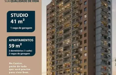 Apartamento com 2 quartos à venda no centro, araraquara , 58 m2