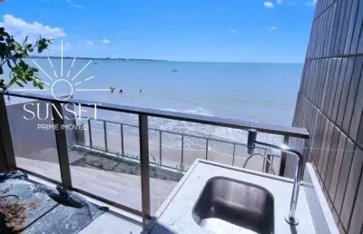 Alto padrão, frente mar, pé na areia! pronto pra morar! apartamento 3 quartos, 2 suítes à venda no jardim oceania joão pessoa, paraíba. ed. avoante