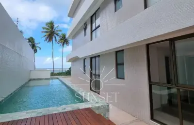 Frente mar, pé na areia, pronto pra morar! apartamento garden 3 suítes, terraço com piscina, à venda no jardim oceania, joão pessoa - paraíba.